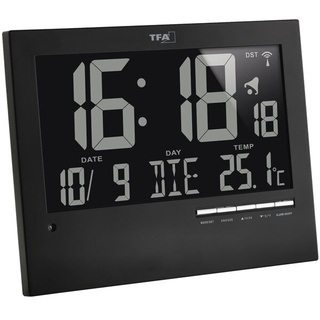 Digitale Funkuhr für Wand und Tisch schwarz schwarz, TFA