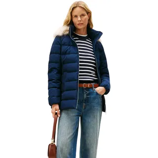 Tommy Hilfiger Damen Mw Down Slim Jacket With Fur Ww0ww47542 Pufferjacke (1er Pack)