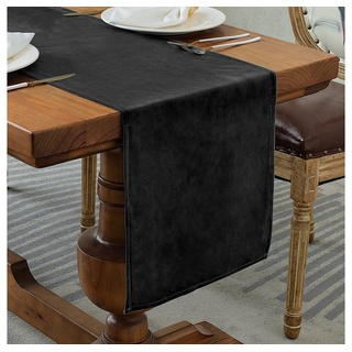 XDeer Tischläufer Tischläufe,Tischläufer Tischdeko Deko Wohnzimmer für, Weihnachten,Hochzeit Tischband (35*180cm) schwarz
