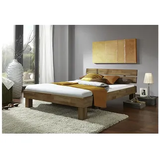 Futonbett Jenny Bett in Wildeiche Massivholz geölt mit Kopfteil 140x200 cm
