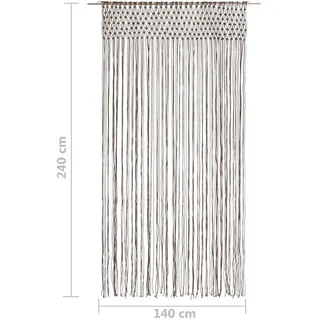 vidaXL Makramee Vorhang Ösen 140 x 240 cm Taupe 1 St