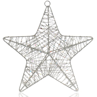 com-four® Deko Stern Weihnachten - Weihnachtsdekoration Stern zum Aufhängen - Weihnachtsstern aus Metall mit Pailletten - Deko Hänger