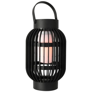 Spetebo LED Solarleuchte Solar Windlicht 2in1 zum Stellen oder Hängen, mit Einschaltautomatik, LED fest integriert, warm weiß, LED Garten Leuchte Laterne Stecker mit Erdspieß schwarz