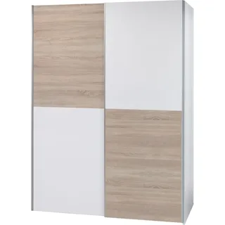 Die Möbelfundgrube Schwebetürenschrank Time 170 x 195 x 57,5 cm Weiß