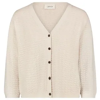Cartoon Strickjacke Kurz 3/4 Arm Beige 42