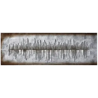 Monee Objektbild, Mehrfarbig, Silber, Platin, Holz, Tanne,Tanne, rechteckig, 180x60x7.5 cm, Fsc, handgemalt, 3D-Effekt, Bilder und Zubehör, Wandbilder, Metallbilder