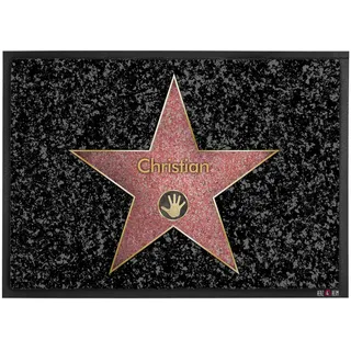 Herz & Heim® Personalisierte Fußmatte - Walk of Fame - dein Hollywood Stern ein tolles Geburtstagsgeschenk 60 cm x 40 cm (B/H)