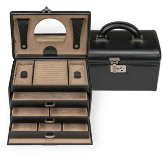 Windrose Schmuckkoffer beluga/schwarz (Leder)
