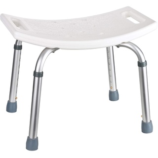 flexilife Duschhocker rund für Senioren, Duschsitz eckig höhenverstellbar, Bad Hocker rund weiß - Badezimmer Stuhl- Badhocker für die Dusche (rechteckig)