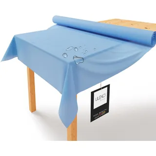 LILENO HOME Tischdeckenrolle 1,10 x 25 m - Tischdecke Hellblau aus Vlies | Stoffähnlich, abwaschbare Tischdecke als Rolle, Meterware Tischtuchrolle - Einweg Papiertischdecke Rolle Alternative