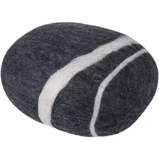 myfelt Pouf Filz Kieselstein (Pouf), aus 100% reiner Schurwolle, Meditationskissen, Hocker schwarz 60 cm x 31 cm x 48 cm