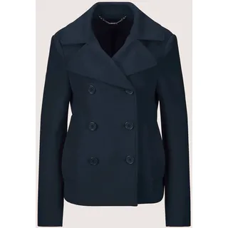 Kurzjacke MADELEINE "Caban Elegante Caban-Jacke mit Taschen", Damen, Gr. 42, blau (marine), Obermaterial: 60% Wolle WO. 40% Polyester PES., Modern, normal, Jacken Kurzjacke, Cabanjacke
