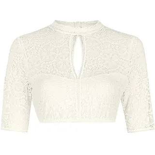 Nina von C. Halbarm Spitzen Dirndlbluse Julia Traditionell 16467893 | Weiß - 32
