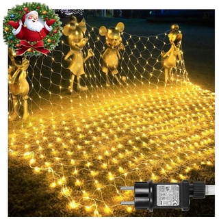 MUPOO LED-Lichternetz Ramadan Deko LED Netz Lichterkette Außen mit Fernbedienung Timer, 660-flammig