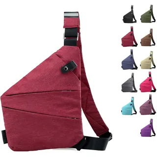 Anti Diebstahl Tasche,Umhängetasche Damen Schultertasche Anti-Diebstahl Diebstahlsichere Reisetasche Brusttasche Anti Theft Travel Sling Bag Bodybag Crossbody Bag für Männer Und Frauen - Linke Schulter