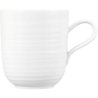 Seltmann Weiden Latte-Macchiato-Glas Terra weiß uni Milchkaffeeobertasse 0,38 l, Porzellan weiß