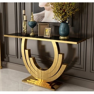 JVmoebel Konsolentisch, Konsolentisch Design Holz Sideboard Tisch Konsole Konsolentische goldfarben