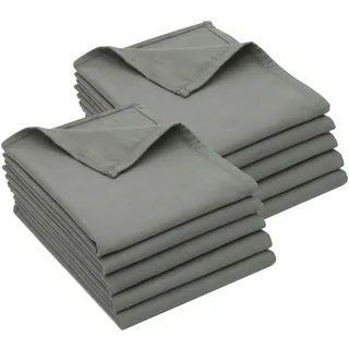 ZOLLNER 10er Set Geschirrtücher Baumwolle in 50x70 cm - super saugstarke und robuste Küchentücher - waschbar bis 60°C – in anthrazit - Gastronomiequalität - Oeko Tex® Zertifiziert