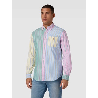 Freizeithemd mit Colour-Blocking-Design, Bleu, XL