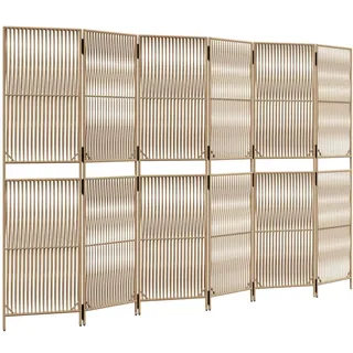 vidaXL Paravent 6-tlg. Beige Poly Rattan