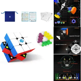 Gan 356M Zauberwürfel 3x3 GES Extra Austauschbares Zubehör, Speed Cube mit Flügelförmige Numerische IPG/GES+/Sichtbarer Magnet für Erwachsene und Kinder