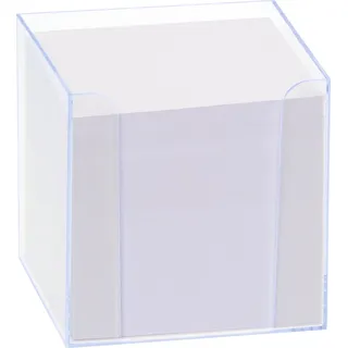 Folia, Haftnotiz, Zettelbox LUXBOX transparent inkl. 800 Notizzettel weiß