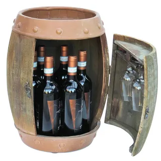 DanDiBo Ambiente DanDiBo Weinregal Holz Weinfass Braun 44 cm 91361 Bar Flaschenregal Flaschenständer Klein Fass Holzfass