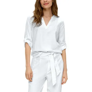 Klassische Bluse S.OLIVER Gr. 46, weiß (white) Damen Blusen 3/4 arm mit 34-Arm