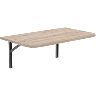 AKKE Klapptisch Wandklapptisch Esstisch - Klappbar Faltbar Platzsparend - Abgerundete Ecken - 110cm x 65cm - Sonoma