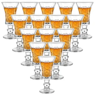 LDHHYH 18er Schnapsgläser mit Stiel, 35 ml Grappagläser, Sherry Gläser, Likörgläser, Portweingläser, Schnapsgläser, Likörgläser mit stiel, Glas Schnapsglas, Shotgläser für Holiday Gatherings