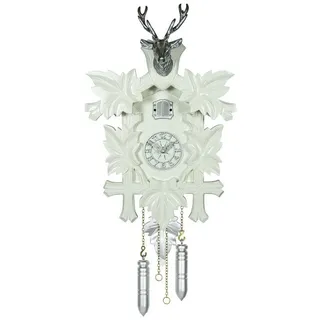 Selva Technik Wanduhr Kuckucksuhr Effectline Silber - weiß silberfarben