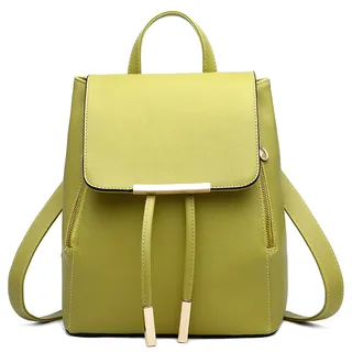 DORRISO Damen Rucksäcke PU Leder Handtasche Schultertaschen Schulter Tasche Tourismus Beiläufig Reise Outdoor wasserdichte Schule Großer Kapazität Rucksack Grün