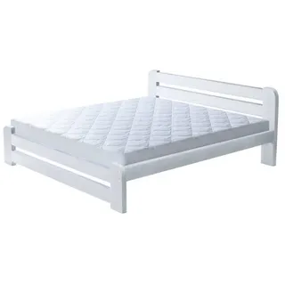 Furnify Holzbett Holzbett futtonbett bettgestell bett Weiß 160x200 Mit Matratze
