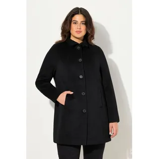 Ulla Popken Wollmantel in schwarz | 58-60