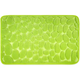 WohnDirect Badezimmerteppich mit Memory Foam - Rutschfester Badteppich - Badematte waschbar & schnelltrocknend auch ideal als Duschvorleger - Badvorleger 60 x 100 cm - Grün