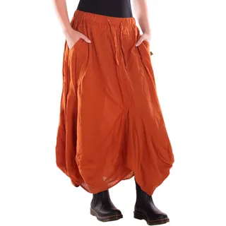 Vishes Langer Rock Damen Asymmetrisch Ballonrock Baumwolle Taschen - Alternative Mode - Einheitsgröße