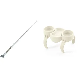 Bestway Lay-Z-SPA Xtras akkubetriebener Pool- und Whirlpoolsauger 150 x 16,8 x 9,6 cm & Lay-Z-SPA Getränkehalter, Set 35 x 2,32 x 20,5 cm, Weiß