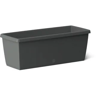 Emsa 518583 Blumenkasten My City Garden, zeitloser Blumentopf, 75 x 20 x 18 cm, frostfest, hohe UV-Beständigkeit, inkl. Aqua Comfort Bewässerungssystem, granit