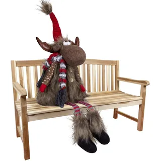 Elch 30cm (70cm) Hirsch Kantenhocker Dekofigur Rentier Weihnachtdekoration rot