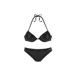 BRUNO BANANI Push-Up-Bikini Damen schwarz Gr.34 Cup B