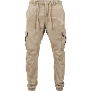 Cargohose URBAN CLASSICS "Urban Classics Herren Camo Cargo Jogging Pants" Gr. 44, Normalgrößen, beige (sand camouflage) Herren Hosen Trendfarbe: Naturtöne