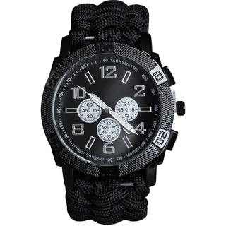Mil-Tec Armbanduhr Paracord schwarz, Größe L