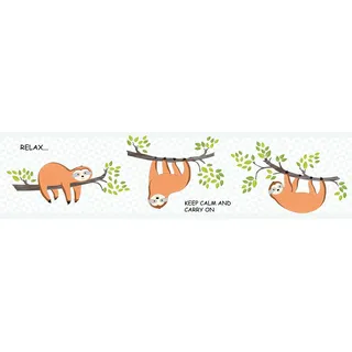 A.S. Création Chill & Relax Bordüre 16 cm 5 m Braun/Grün/Orange 403751
