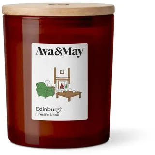 Ava&May Edinburgh Duftkerze 220g Süss & Würzig Vegan, 100% pflanzenbasiertes Wachs