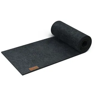 Hoffmann Germany Tischläufer Filz Tischläufer 100×30 cm, anthrazit, hitzebeständig, abwaschbar, 5 mm Filz, abwaschbar, 200°C, 90% Polyester, zeitloses Design schwarz 30 cm x 100 cm