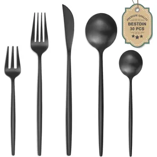 luxuskollektion Besteckset 30-tlg. Schwarz