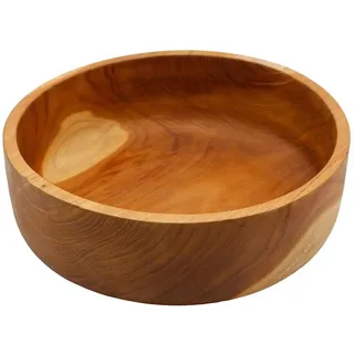 Casa Moro Servierschale Obstschale Holz 30 cm Teak Schale Brotkorb Holzschale, aus einem Teakstammring Handgefertigt - ganz ohne Leim oder Furnier