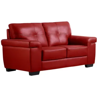 Vente-unique-Ledersofa 2-Sitzer - Rot - Hazel
