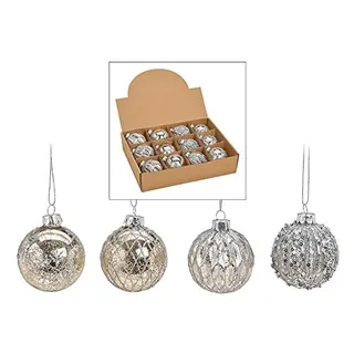 12 Weihnachtskugeln aus Glas – Ø 6 cm – Christbaumkugeln Set – Glaskugeln für Weihnachtsbaum – edle Tannenbaum Deko – klassisch, modern & elegant – Weihnachtsdeko Baumkugeln
