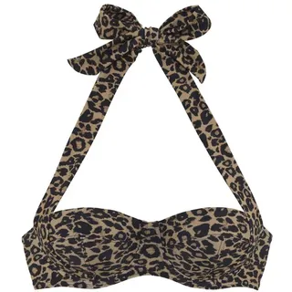 VIVANCE Bügel-Bandeau-Bikini-Top Damen schwarz nougat bedruckt Gr.38 Cup B